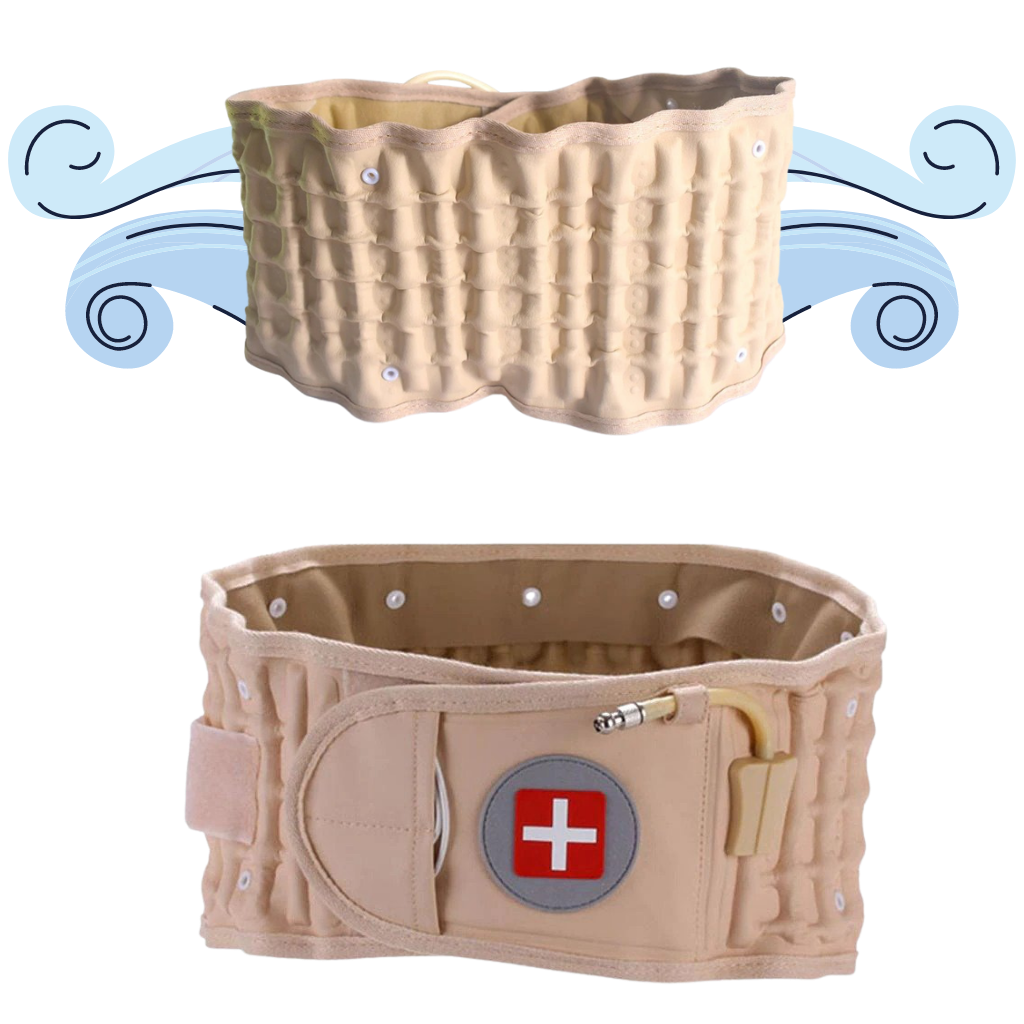 Inflatable decompression lumbar support belt