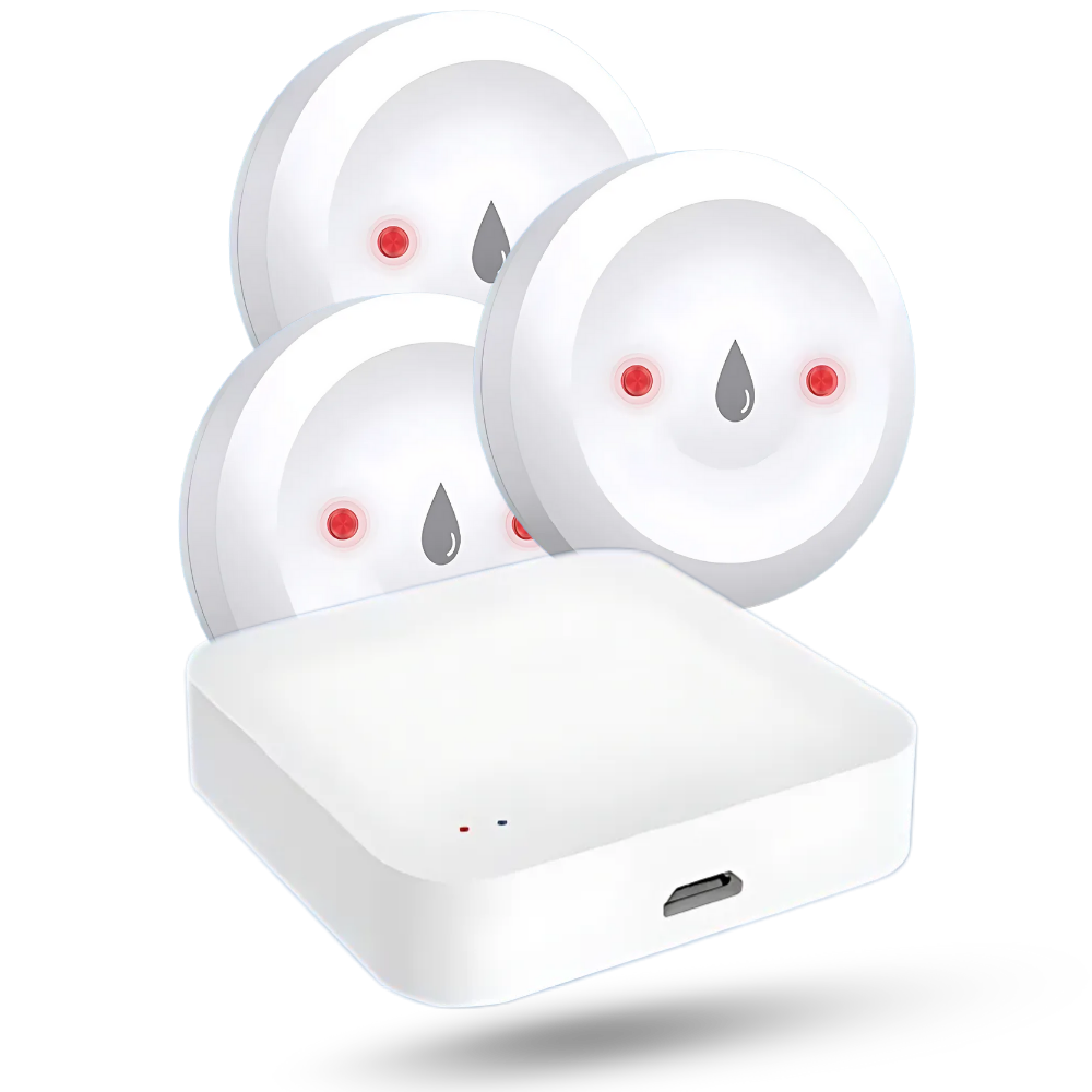 LeakLock Wireless Sensor -3 Water Leak Sensors with Wi-fi Hub - Ozerty